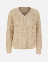 MAX MARA STUDIO Maglia in filato di cotone con paillettes BEIGE Donna 