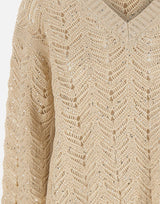 MAX MARA STUDIO Maglia in filato di cotone con paillettes BEIGE Donna 