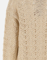 MAX MARA STUDIO Maglia in filato di cotone con paillettes BEIGE Donna 