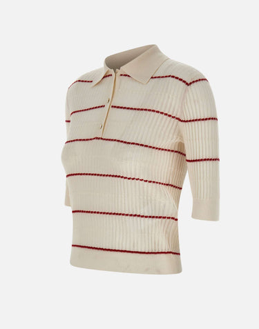 MAX MARA STUDIO Polo "Gallo" WHITE Donna 