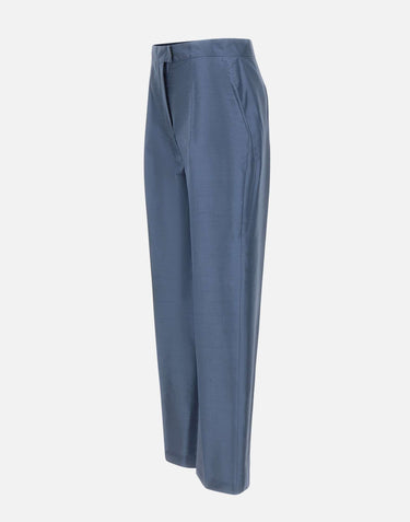 MAX MARA STUDIO ELEGANTE Pantalone in seta BLUE Donna 