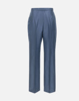 MAX MARA STUDIO ELEGANTE Pantalone in seta BLUE Donna 
