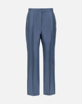MAX MARA STUDIO ELEGANTE Pantalone in seta BLUE Donna 