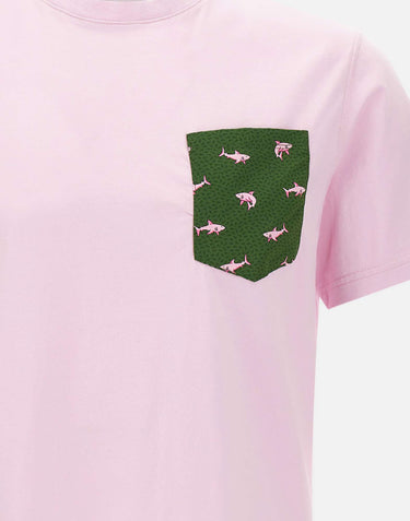 MC2 SAINT BARTH T-shirt "Blanche Shark on Shark" Pink Uomo 