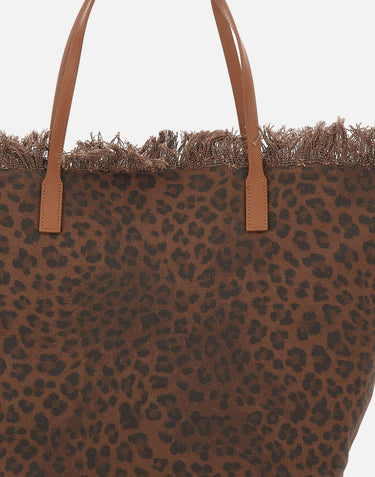 MC2 SAINT BARTH Borsa a spalla "City Bag Fringe" BROWN Donna 