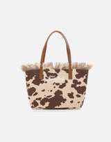 MC2 SAINT BARTH Borsa a spalla "City Bag Fringe" BROWN Donna 