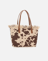 MC2 SAINT BARTH Borsa a spalla "City Bag Fringe" BROWN Donna 