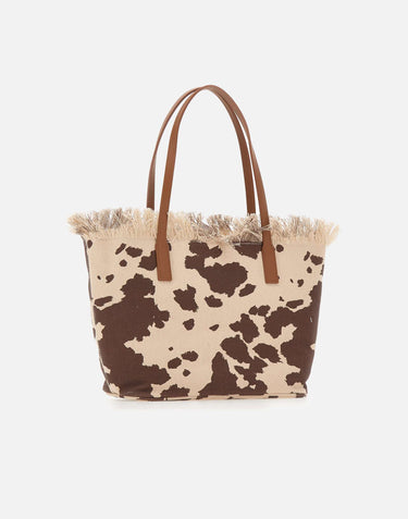 MC2 SAINT BARTH Borsa a spalla "City Bag Fringe" BROWN Donna 