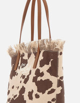MC2 SAINT BARTH Borsa a spalla "City Bag Fringe" BROWN Donna 