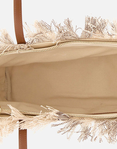 MC2 SAINT BARTH Borsa a spalla "City Bag Fringe" BROWN Donna 