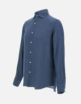 MC2 SAINT BARTH Camicia "Pamplona" in lino BLUE Uomo 