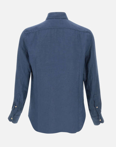 MC2 SAINT BARTH Camicia "Pamplona" in lino BLUE Uomo 