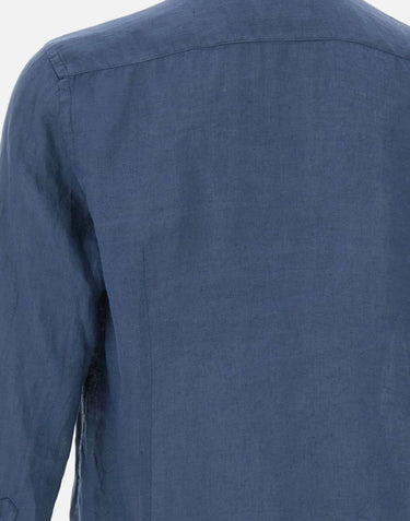 MC2 SAINT BARTH Camicia "Pamplona" in lino BLUE Uomo 