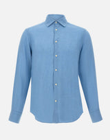MC2 SAINT BARTH Camicia "Pamplona" in lino Light Blue Uomo 