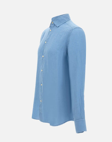 MC2 SAINT BARTH Camicia "Pamplona" in lino Light Blue Uomo 