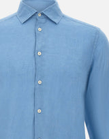 MC2 SAINT BARTH Camicia "Pamplona" in lino Light Blue Uomo 