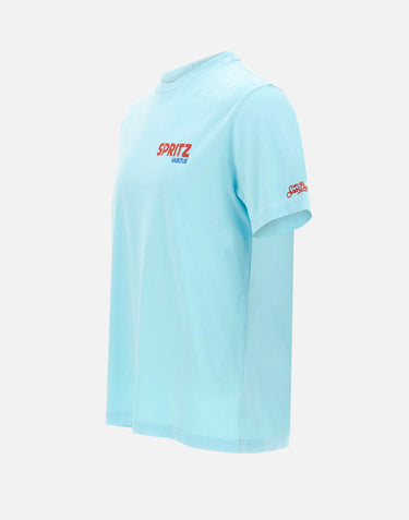 MC2 SAINT BARTH T-shirt "Portland Spritz Postcard" Light Blue Uomo 