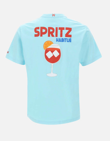 MC2 SAINT BARTH T-shirt "Portland Spritz Postcard" Light Blue Uomo 