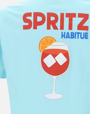 MC2 SAINT BARTH T-shirt "Portland Spritz Postcard" Light Blue Uomo 