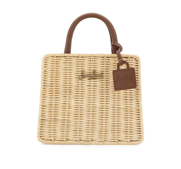 MC2 SAINT BARTH Borsa a mano "Shop Bag Mini Straw Leather" BEIGE Donna 