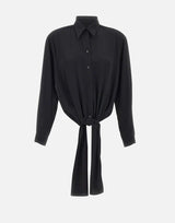 MM6 MAISON MARGIELA Camicia asimmetrica annodata BLACK Donna 