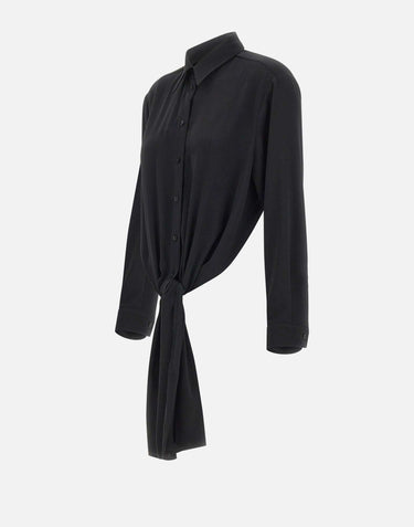 MM6 MAISON MARGIELA Camicia asimmetrica annodata BLACK Donna 
