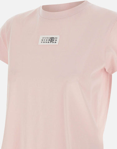 MM6 MAISON MARGIELA T-shirt in cotone "Numeric" Pink Donna 