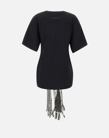 T-shirt in cotone con guanti con paillettes S52GC0358 M20170900 MM6 MAISON MARGIELA 