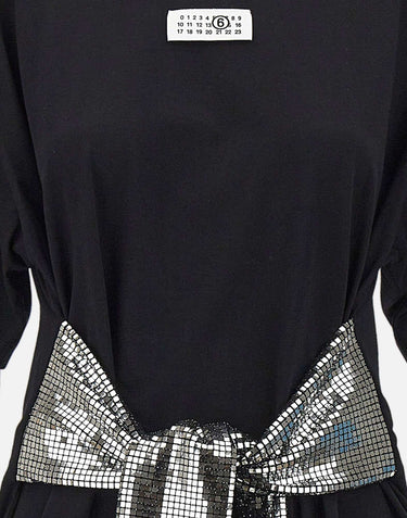 T-shirt in cotone con guanti con paillettes S52GC0358 M20170900 MM6 MAISON MARGIELA 