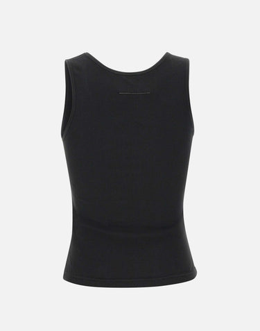 MM6 MAISON MARGIELA Canotta a costine in jersey BLACK Donna 