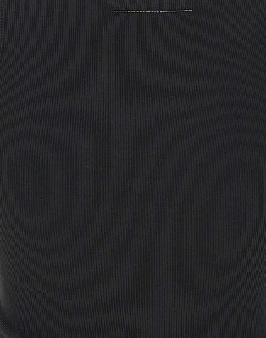 MM6 MAISON MARGIELA Canotta a costine in jersey BLACK Donna 