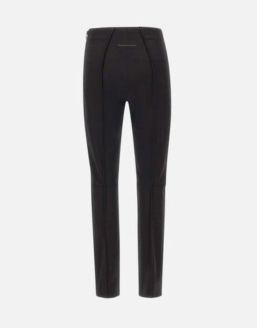 MM6 MAISON MARGIELA Pantaloni skinny con fori BLACK Donna 