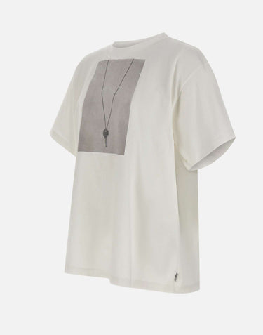 MM6 MAISON MARGIELA T-shirt over con stampa chiave WHITE Uomo 
