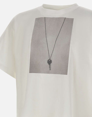 MM6 MAISON MARGIELA T-shirt over con stampa chiave WHITE Uomo 