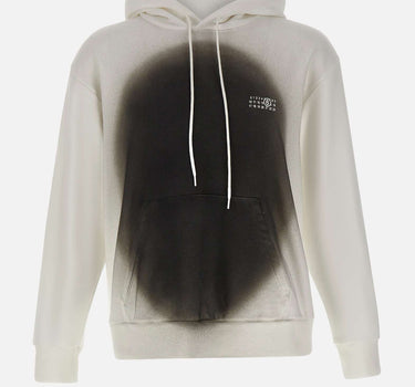 MM6 MAISON MARGIELA Felpa con stampa spray WHITE Uomo 