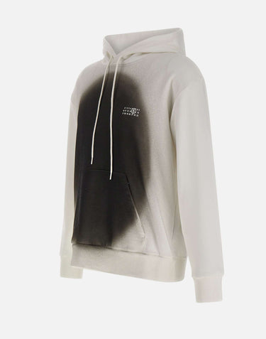 MM6 MAISON MARGIELA Felpa con stampa spray WHITE Uomo 