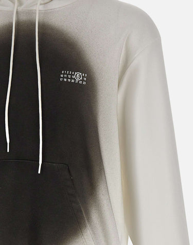 MM6 MAISON MARGIELA Felpa con stampa spray WHITE Uomo 
