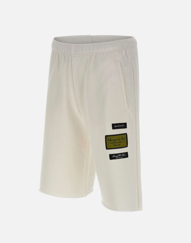 MM6 MAISON MARGIELA Shorts felpati con patch WHITE Uomo 