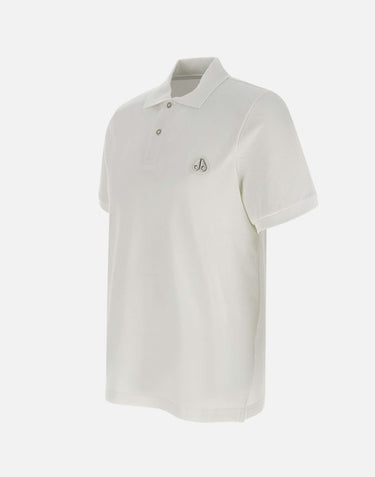 MOOSE KNUCKLES Polo "Everett" in cotone WHITE Uomo 