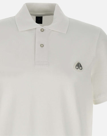 MOOSE KNUCKLES Polo "Everett" in cotone WHITE Uomo 