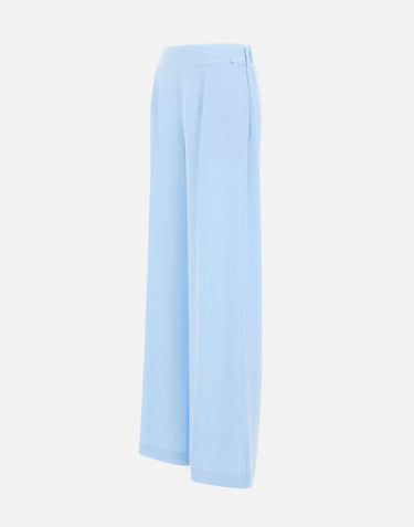 NISSA Pantaloni in crêpe a vita alta Light Blue Donna 