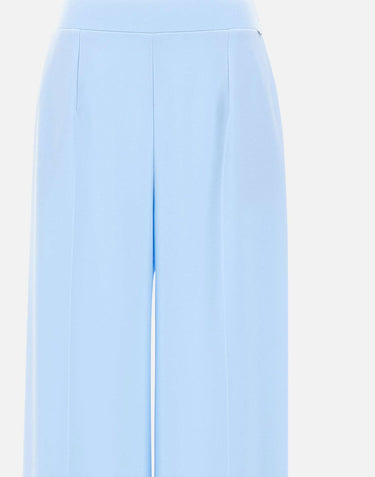 NISSA Pantaloni in crêpe a vita alta Light Blue Donna 