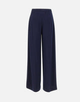 Pantaloni in crêpe a vita alta P16523 NAVY NISSA 