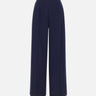 Pantaloni in crêpe a vita alta P16523 NAVY NISSA 