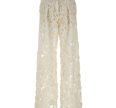 Pantalone "Floral Embroidery" RP16553 CREAM NISSA 