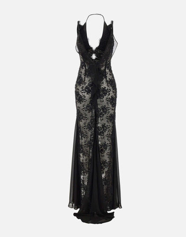 Abito in pizzo RRS16673 BLACK NISSA 
