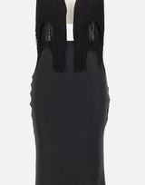 Abito lungo con frange RS16302 BLACK NISSA 
