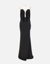 Abito lungo con frange RS16302 BLACK NISSA 
