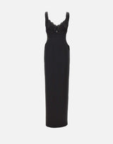 Abito lungo con inserti in pizzo RS16361 BLACK NISSA 