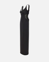 Abito lungo con inserti in pizzo RS16361 BLACK NISSA 